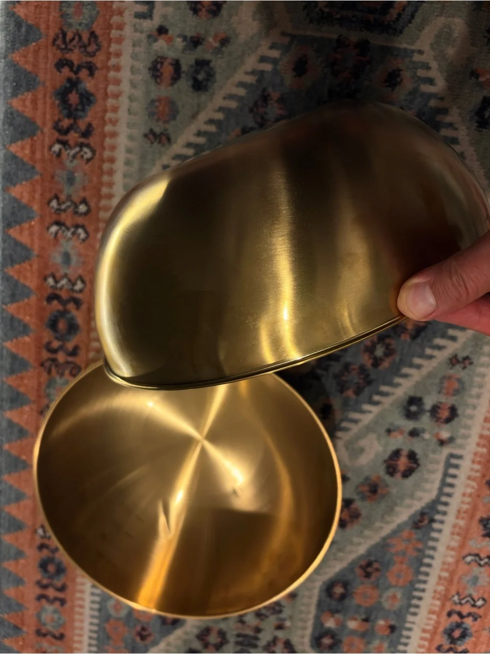Set of Two Gold-Tone Mixing Bowls
